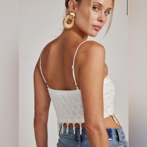 NWT 12th tribe Aria Pearl embellished crop top
